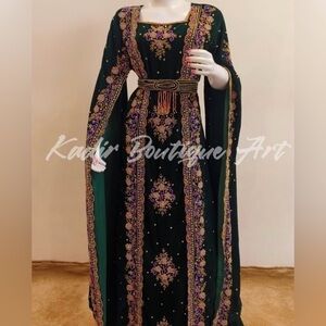 Beautiful hand beaded caftan kaftan . X-Large 60 inch length